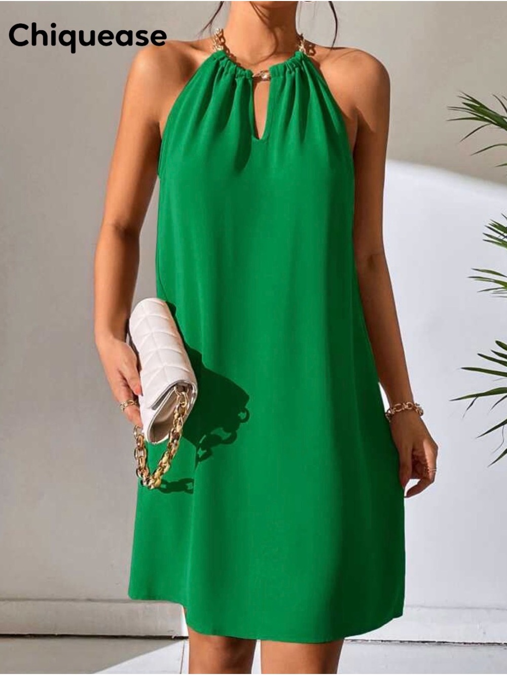 Green Halter Neck Dress